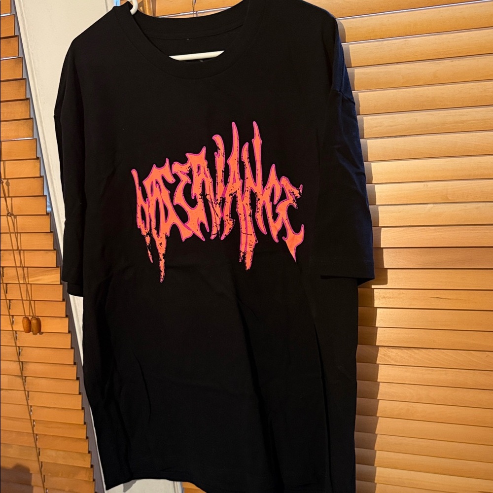 Black T-Shirt with Pink Graphic